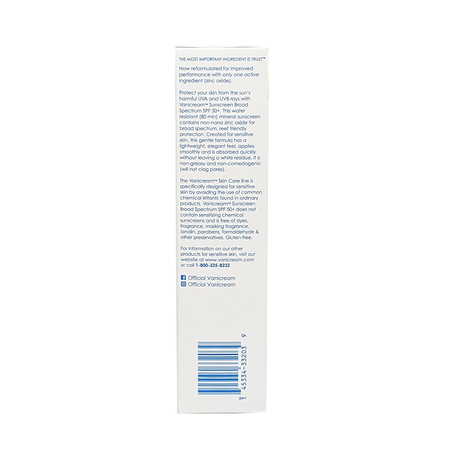 Vanicream Sunscreen Broad Spectrum SPF 50+ 88 ml