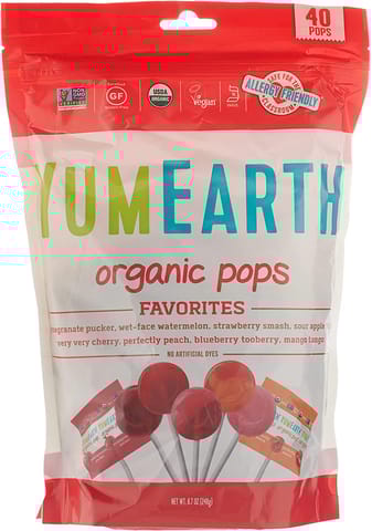 YumEarth Organic Fruit Pops x 40 Pops
