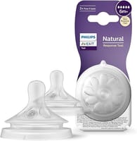 AVENT Natural Silicon Nipples Pack Of 2 6m+