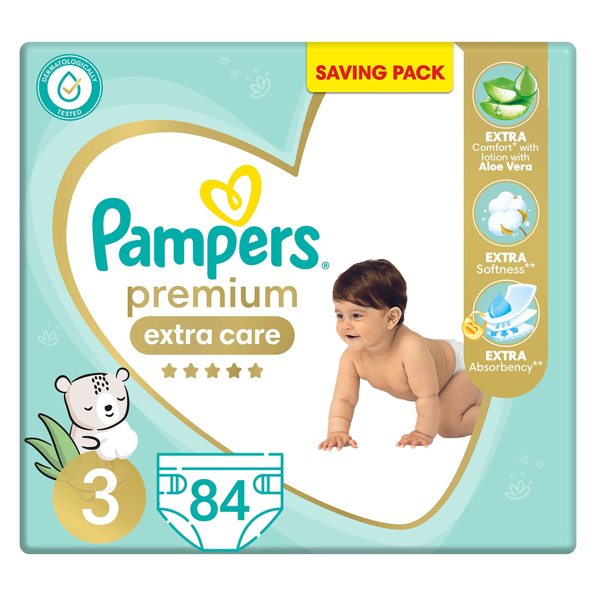 Pampers Ultimate Comfort Taped Diapers, Size 3 (6-10Kg) 84Pc