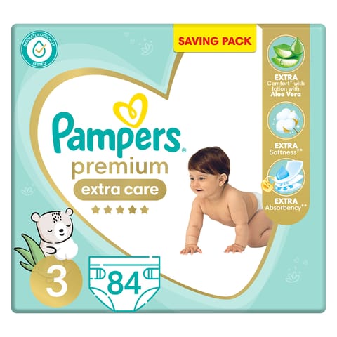 Pampers Ultimate Comfort Taped Diapers, Size 3 (6-10Kg) 84Pc