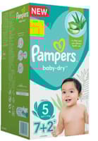 Pampers Rash Protection Taped Diapers, Size 5 (11-16Kg) 9Pc