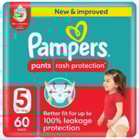 Pampers Rash Protection Pants, Size 5 (12-18Kg) 60Pc