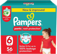 Pampers Rash Protection Pants, Size 6 (16+Kg) 56Pc
