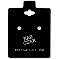 Ear Gear Silver 502 Cubic Zirconia 2mm