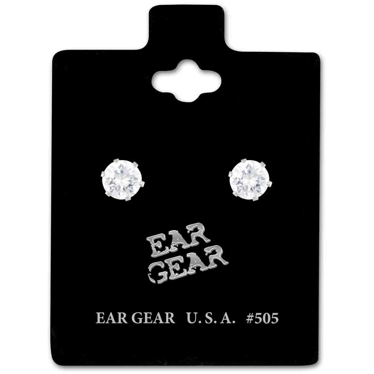 Ear Gear Silver 505 Cubic Zirconia 5mm