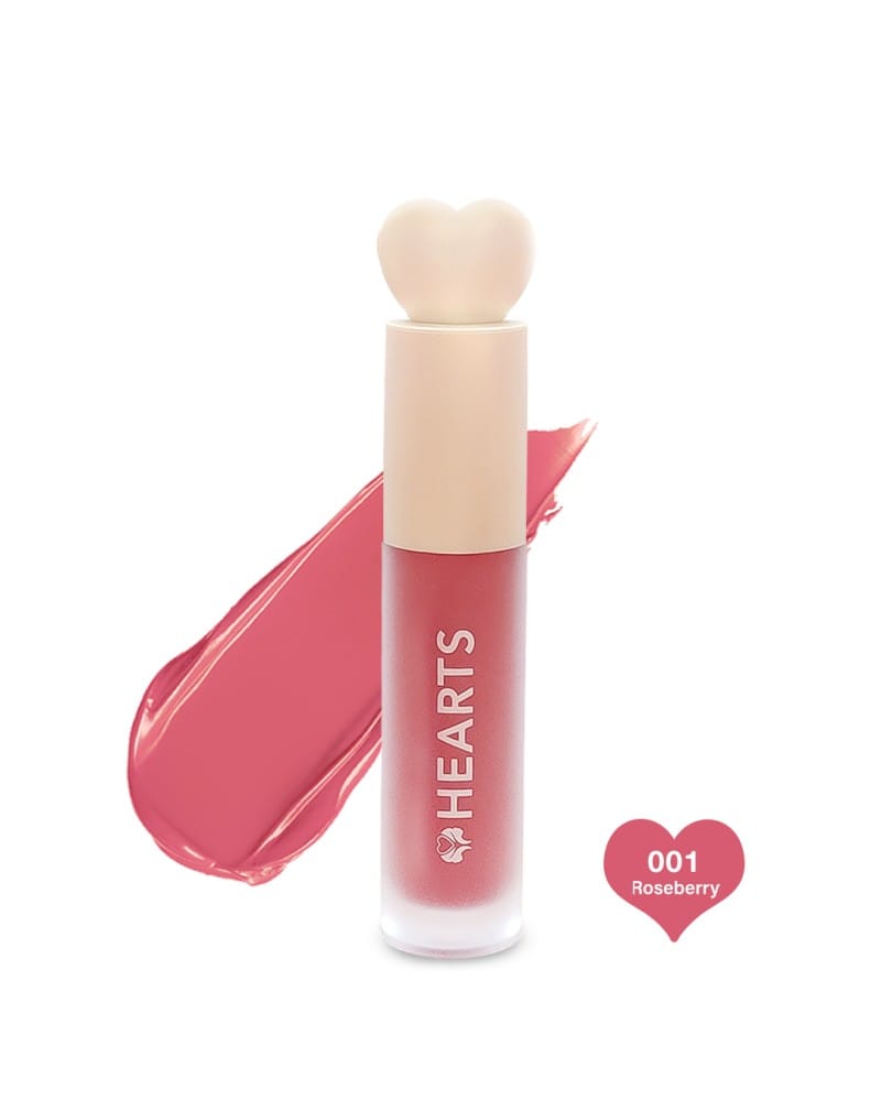 Hearts Liquid Matte Lipstick - 001 Rose Berry