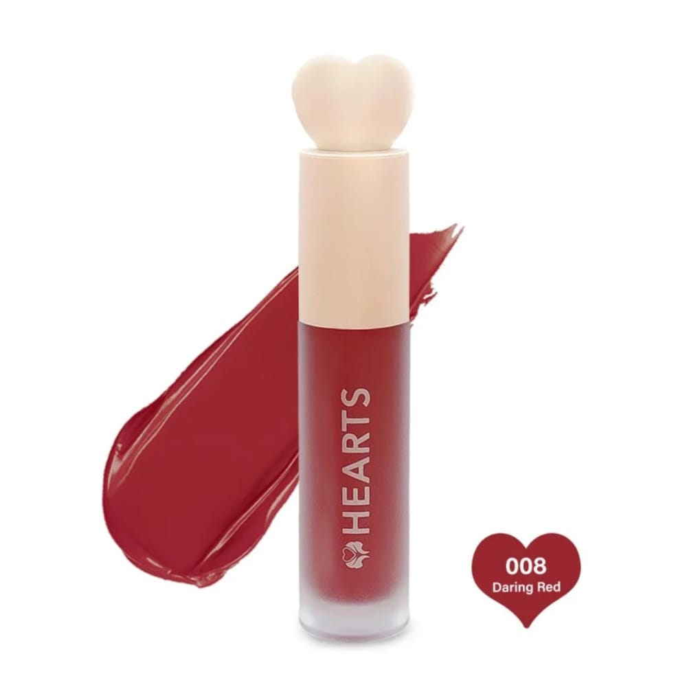 Hearts Liquid Matte Lipstick - 008 Daring Red