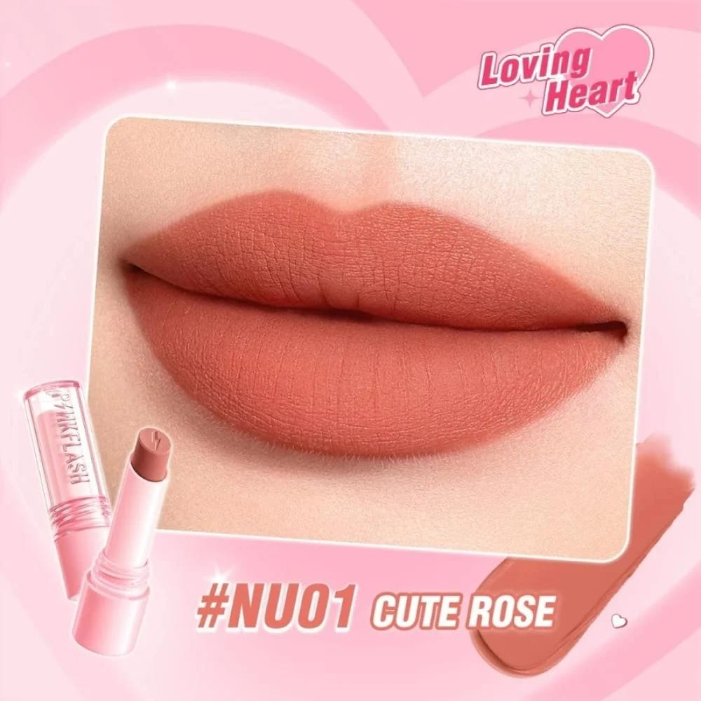 Pink Flash Matte Lipstick NU01 Cute Rose