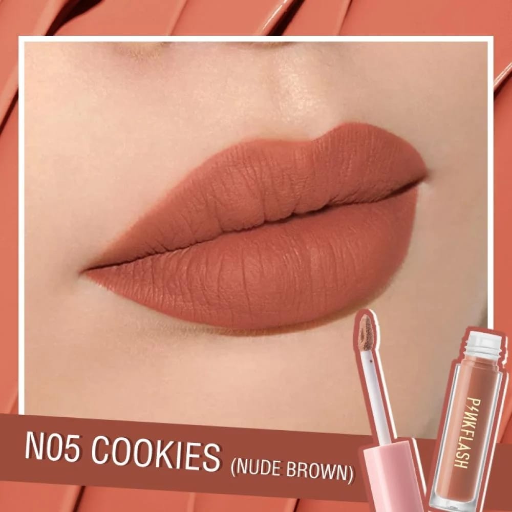 Pink Flash Matte Liquid Lipstick N05 Cookies