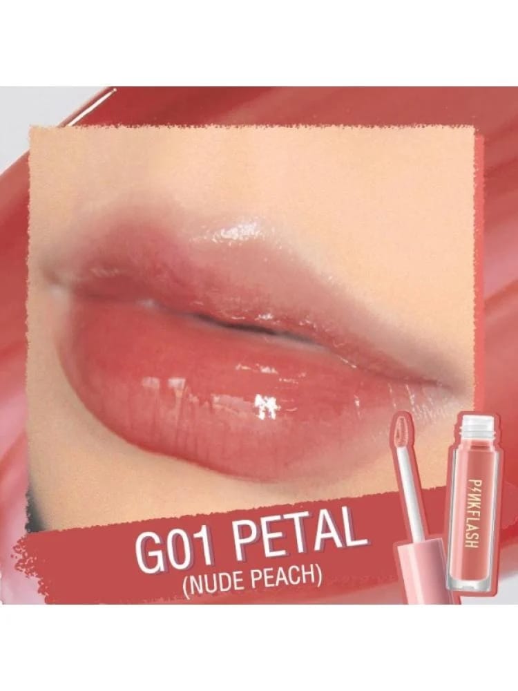 Pink Flash Long-Lasting Shiny Lip Gloss G01 Petal