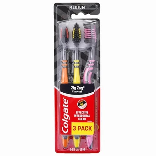 Colgate Tb M Zig Zag Charcoal Fhs 3Pk