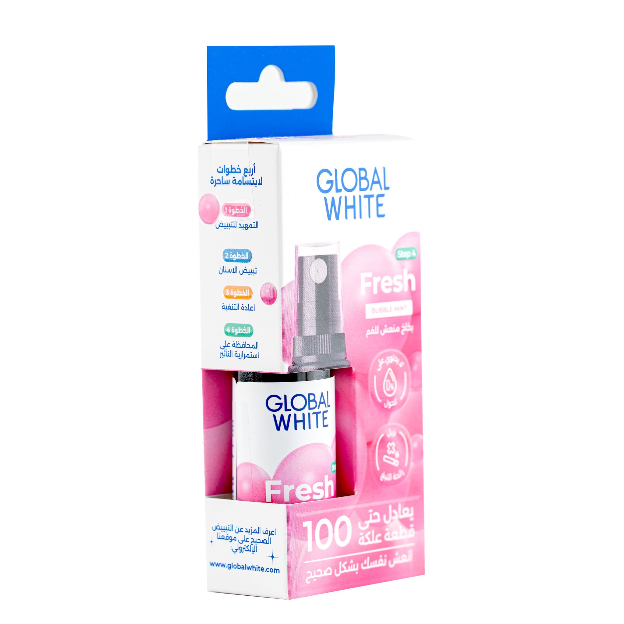 Global White Fresh Bubble mint taste Breath Refreshing oral spray  15ml