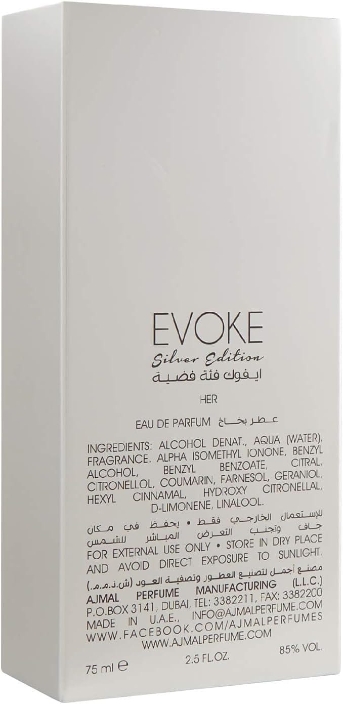 Ajmal Evoke Silver Edition Her For Women Eau De Parfum 75ml