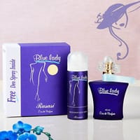 Rasasi Blue Lady For Women Eau De Parfum 40ml ‚ Free Deo Spray Inside 50ml