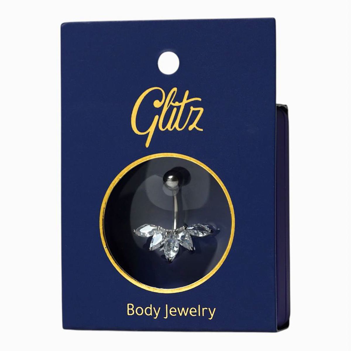 Glitz Piercing - Silver Crystal Flower