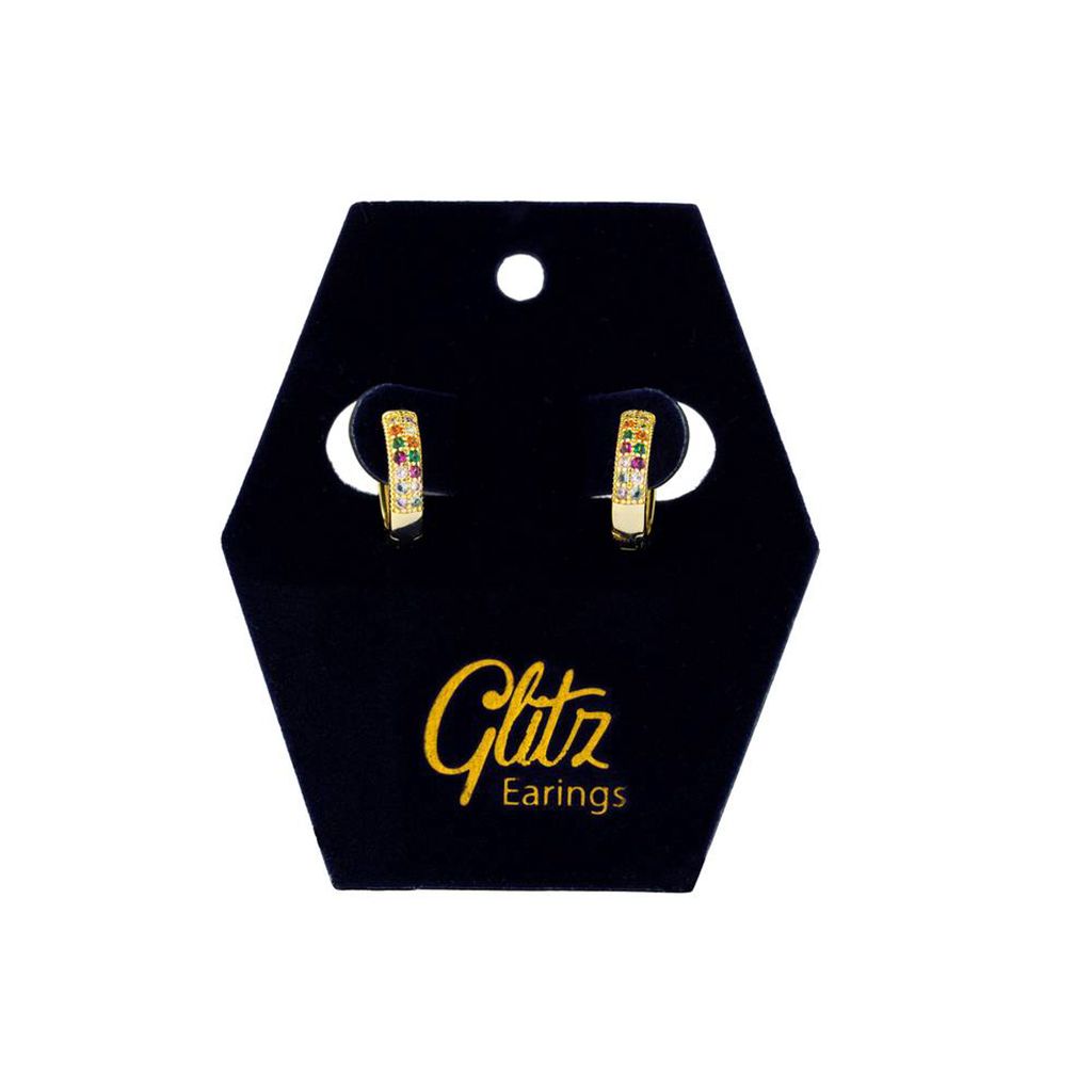 جليتز حلق أذن - ألوان متعددة دائرة ذهبى