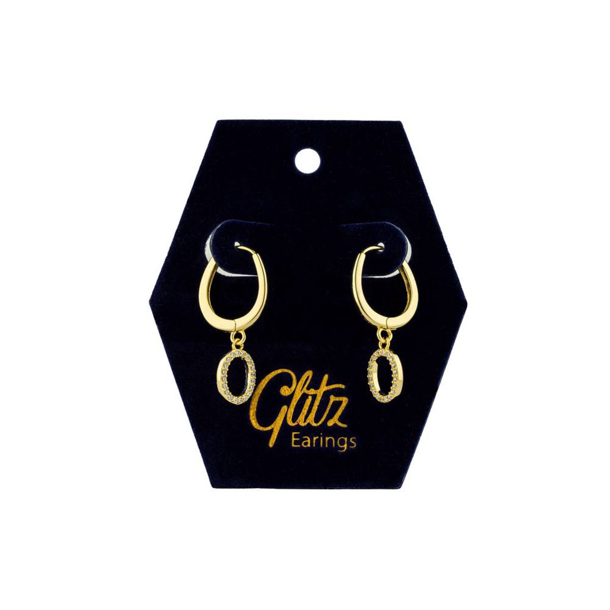 Glitz Earring - Oval Pendant