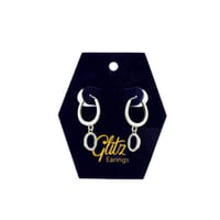 جليتز حلق أذن - فضة قلادة بيضاوي