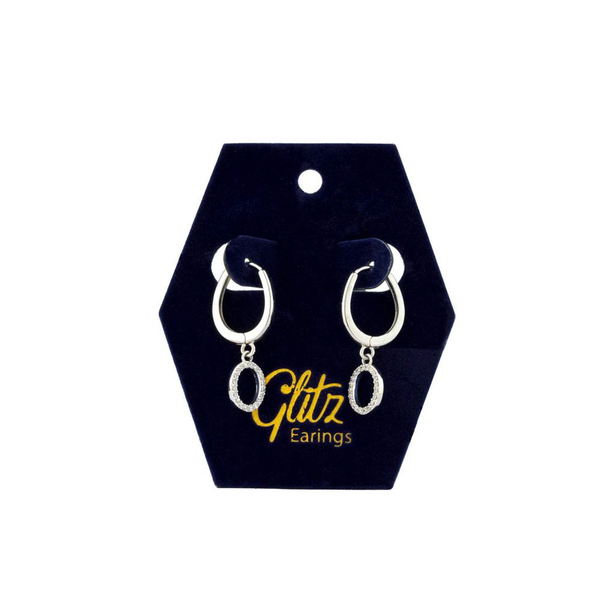 جليتز حلق أذن - فضة قلادة بيضاوي