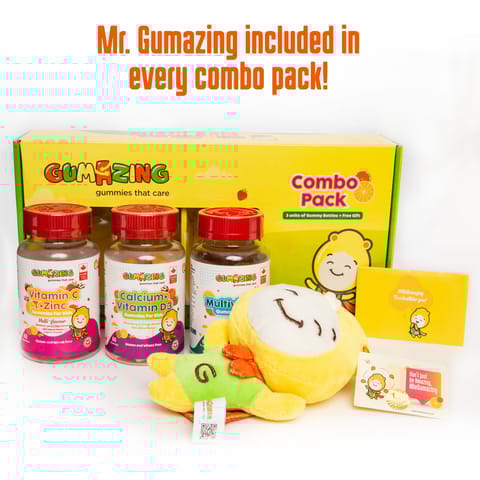 Gumazing 3 Combo Cal-D3+Vit C-Zinc+Multi