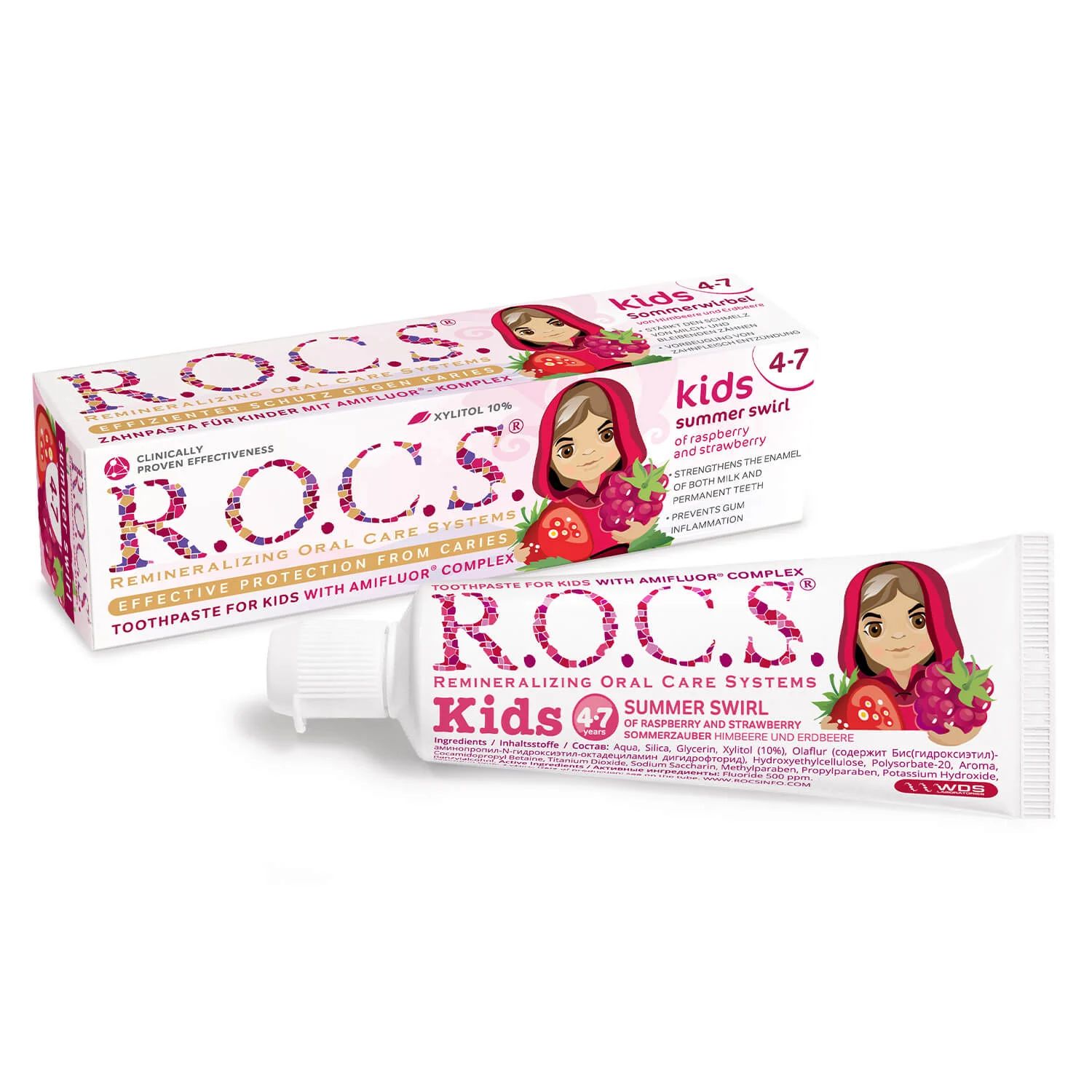 R.O.C.S. KIDS SUMMER SWIRL (RASP & STRAW) 35ML