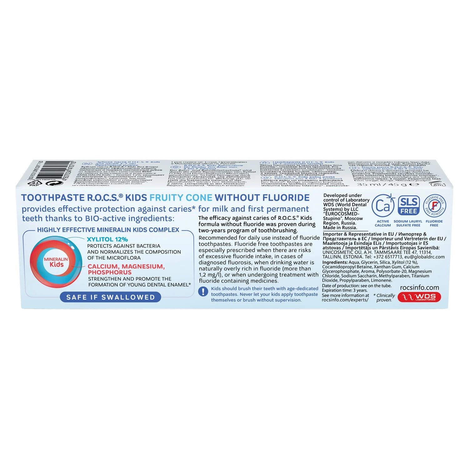 روكس معجون اسنان للأطفال بايس كريم الفواكه 35 مل