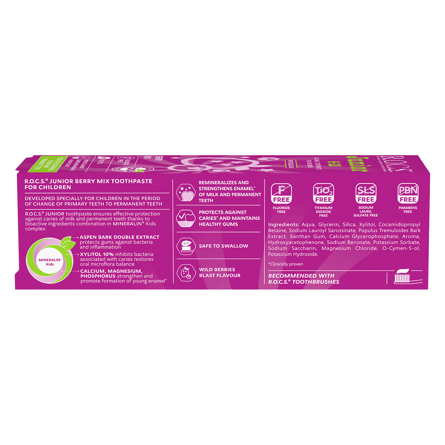 روكس معجون الاسنان بمزيج الفواكه البرية للأطفال من سن 6 الي 12 سنوات