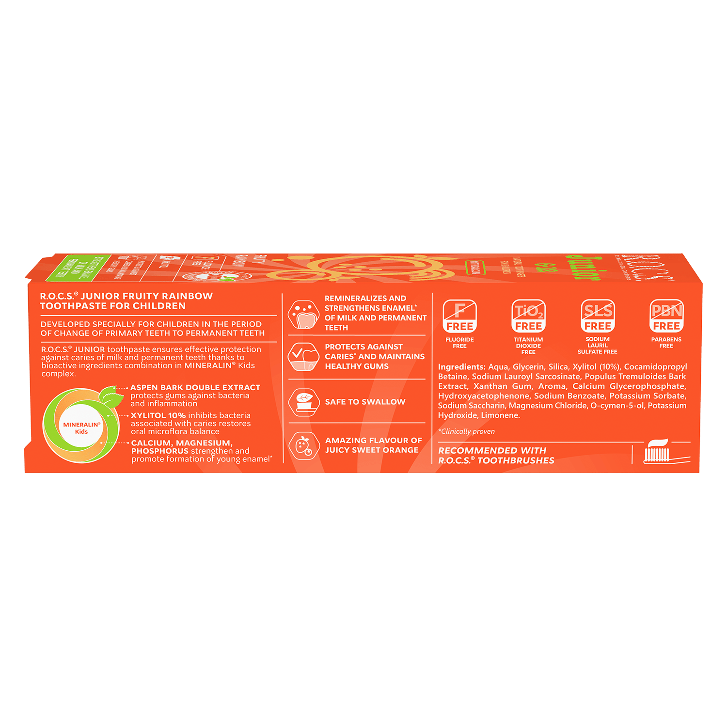 R.O.C.S Toothpaste Junior Fruity Rainbow For Children 6-12 Years