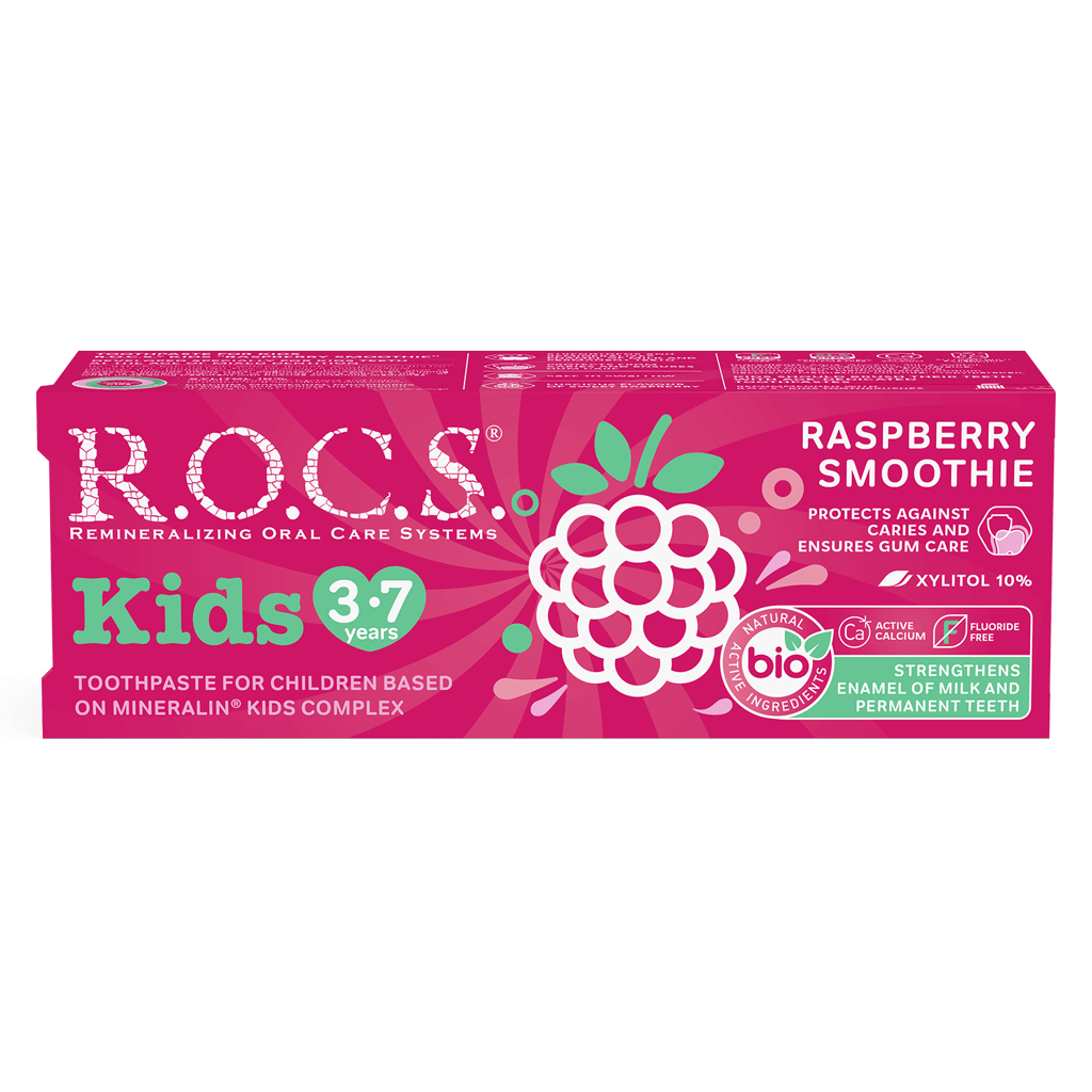R.O.C.S Toothpaste Kids Raspberry Smoothie For Children 3-7 Years